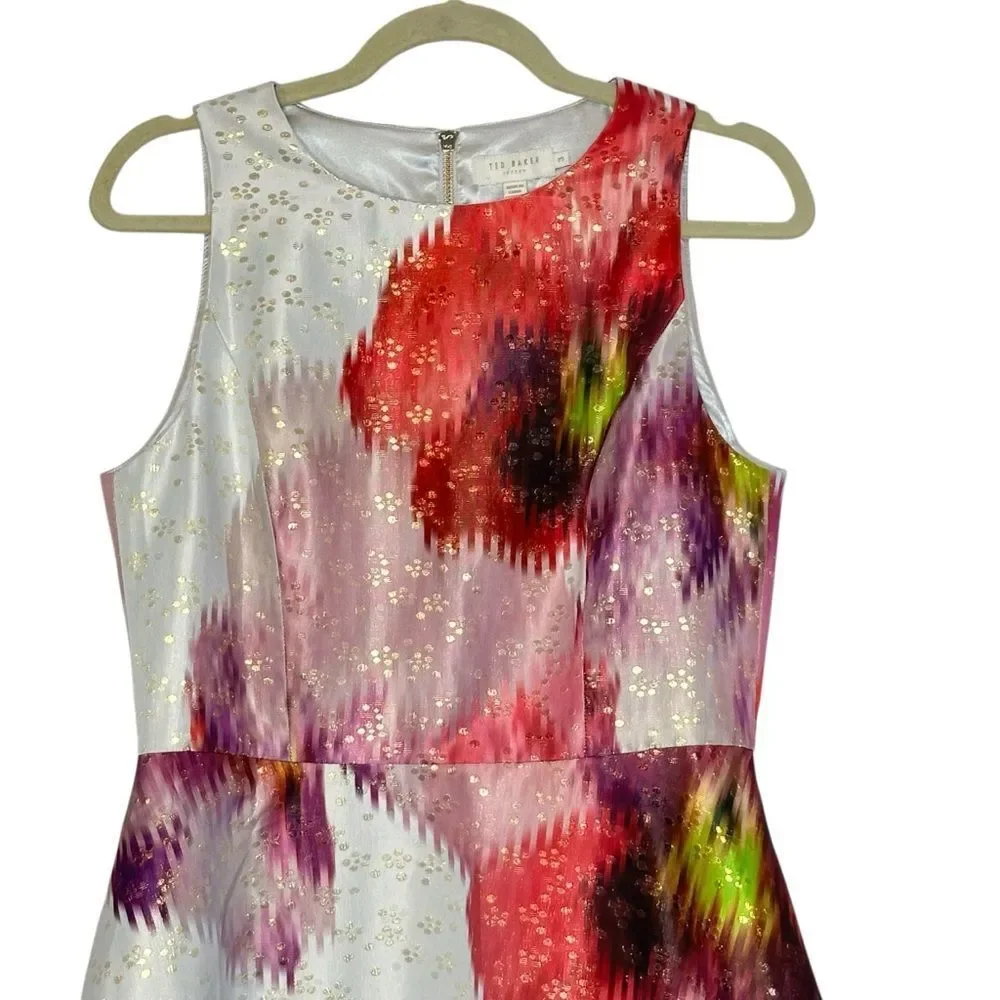 Ted Baker Jenn Expressive Pansy Jacquard Floral Midi Dress| Size 8 - Picture 5 of 10